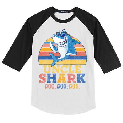 Retro Vintage Uncle Shark Doo Kids Colorblock Raglan Jersey