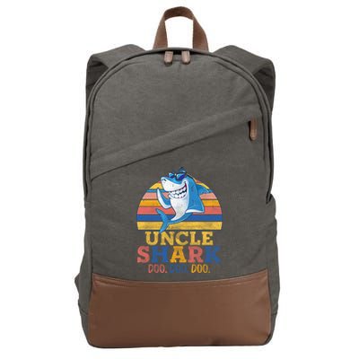 Retro Vintage Uncle Shark Doo Cotton Canvas Backpack