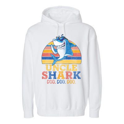 Retro Vintage Uncle Shark Doo Garment-Dyed Fleece Hoodie