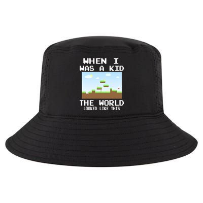Retro When I Was A Kid The World Look Like This Cool Comfort Performance Bucket Hat