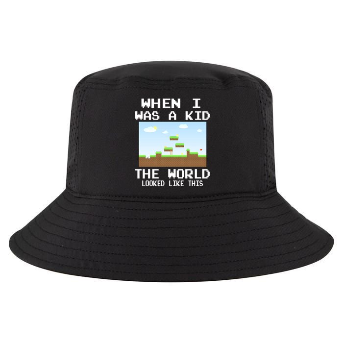 Retro When I Was A Kid The World Look Like This Cool Comfort Performance Bucket Hat