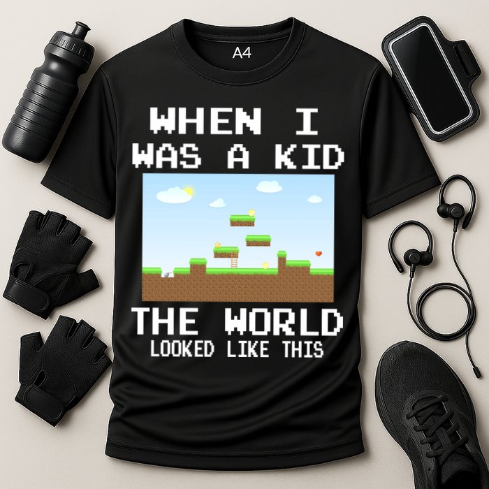Retro When I Was A Kid The World Look Like This Performance Shirt