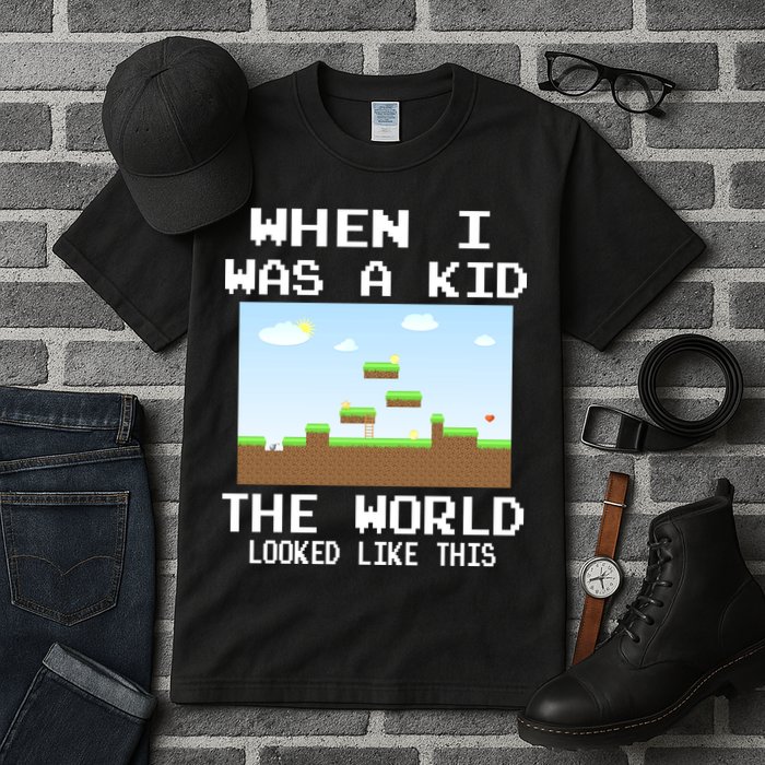 Retro When I Was A Kid The World Look Like This Tall T-Shirt