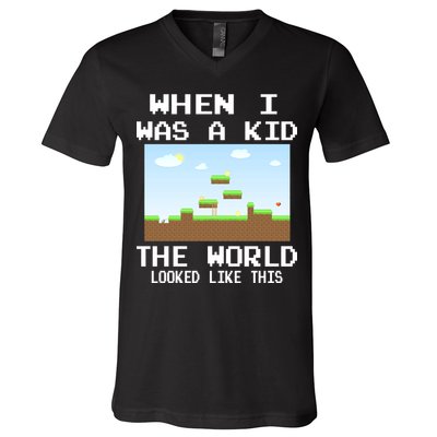Retro When I Was A Kid The World Look Like This V-Neck T-Shirt