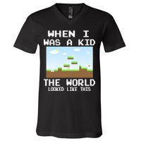 Retro When I Was A Kid The World Look Like This V-Neck T-Shirt