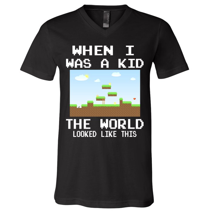 Retro When I Was A Kid The World Look Like This V-Neck T-Shirt