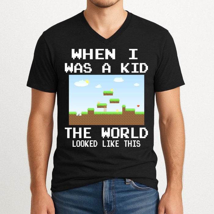 Retro When I Was A Kid The World Look Like This V-Neck T-Shirt