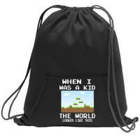 Retro When I Was A Kid The World Look Like This Sweatshirt Cinch Pack Bag