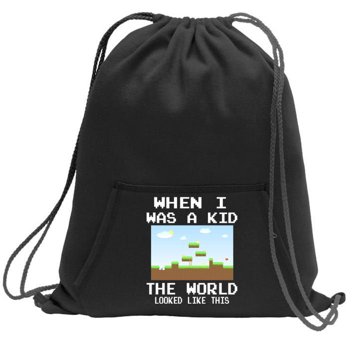 Retro When I Was A Kid The World Look Like This Sweatshirt Cinch Pack Bag