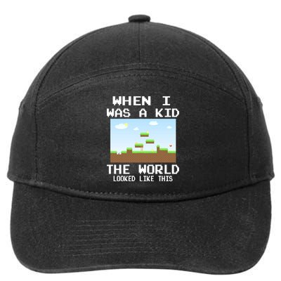 Retro When I Was A Kid The World Look Like This 7-Panel Snapback Hat