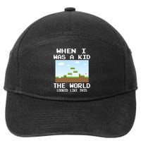 Retro When I Was A Kid The World Look Like This 7-Panel Snapback Hat