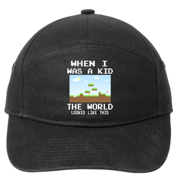 Retro When I Was A Kid The World Look Like This 7-Panel Snapback Hat