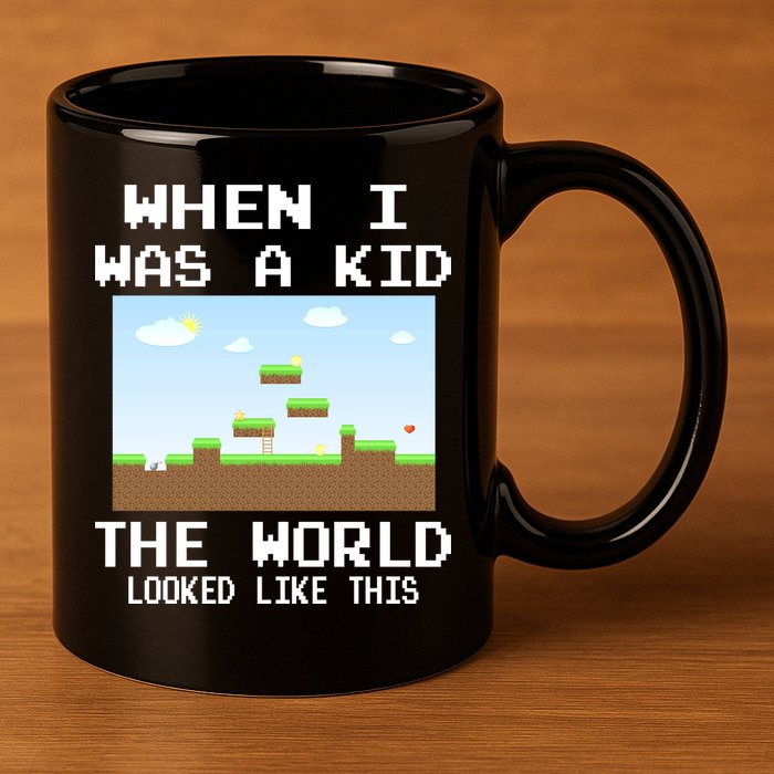 Retro When I Was A Kid The World Look Like This 11oz C Handle Ceramic Mug