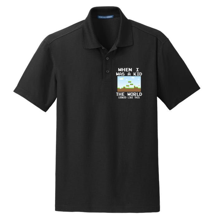 Retro When I Was A Kid The World Look Like This Dry Zone Grid Polo