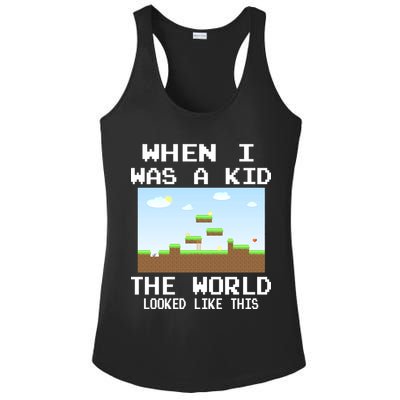 Retro When I Was A Kid The World Look Like This Ladies PosiCharge Competitor Racerback Tank