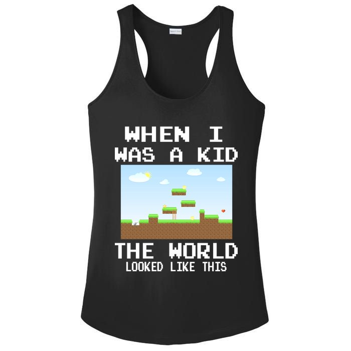 Retro When I Was A Kid The World Look Like This Ladies PosiCharge Competitor Racerback Tank