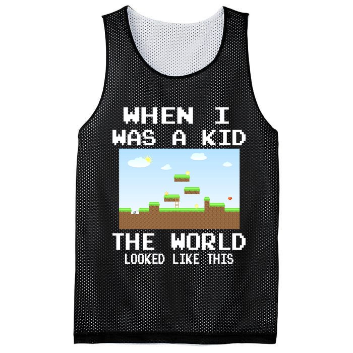 Retro When I Was A Kid The World Look Like This Mesh Reversible Basketball Jersey Tank