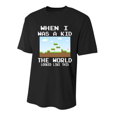 Retro When I Was A Kid The World Look Like This Youth Performance Sprint T-Shirt