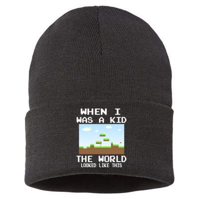 Retro When I Was A Kid The World Look Like This Sustainable Knit Beanie