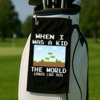 Retro When I Was A Kid The World Look Like This Golf Towel