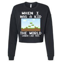 Retro When I Was A Kid The World Look Like This Cropped Pullover Crew