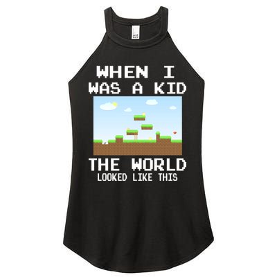 Retro When I Was A Kid The World Look Like This Women's Perfect Tri Rocker Tank