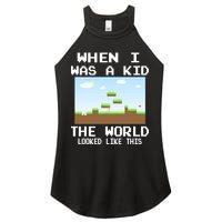 Retro When I Was A Kid The World Look Like This Women's Perfect Tri Rocker Tank