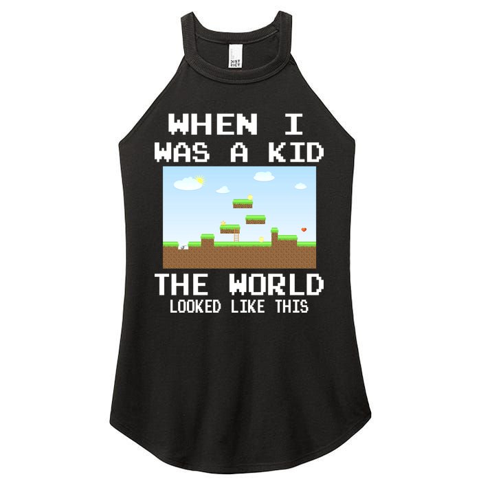 Retro When I Was A Kid The World Look Like This Women's Perfect Tri Rocker Tank