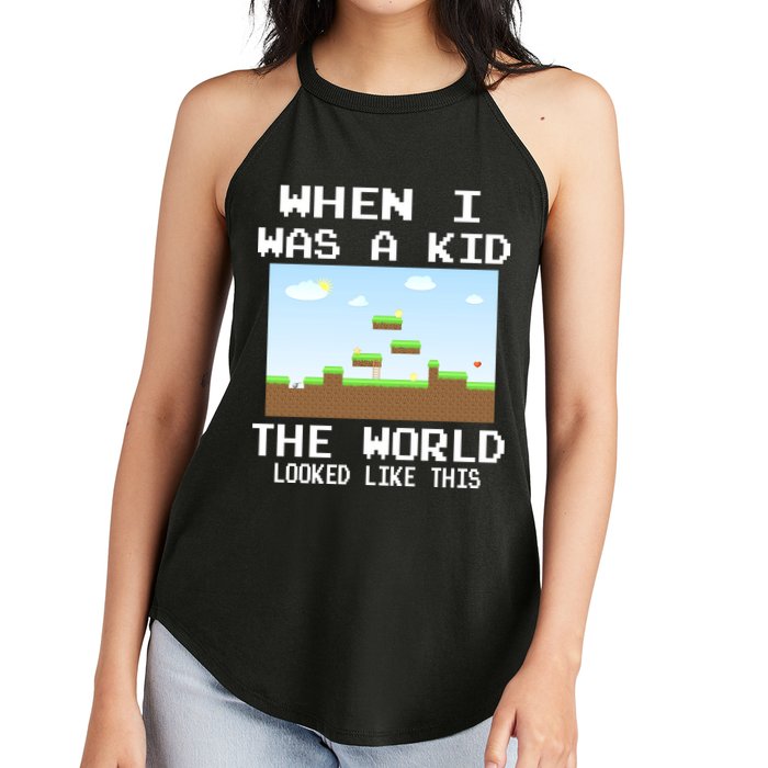 Retro When I Was A Kid The World Look Like This Women's Perfect Tri Rocker Tank