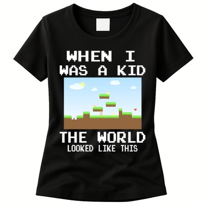 Retro When I Was A Kid The World Look Like This Womens T-Shirt