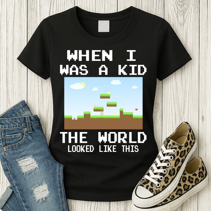 Retro When I Was A Kid The World Look Like This Womens T-Shirt