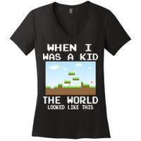 Retro When I Was A Kid The World Look Like This Women's V-Neck T-Shirt
