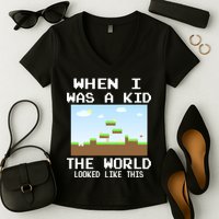 Retro When I Was A Kid The World Look Like This Women's V-Neck T-Shirt