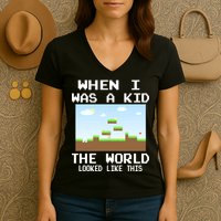 Retro When I Was A Kid The World Look Like This Women's V-Neck T-Shirt