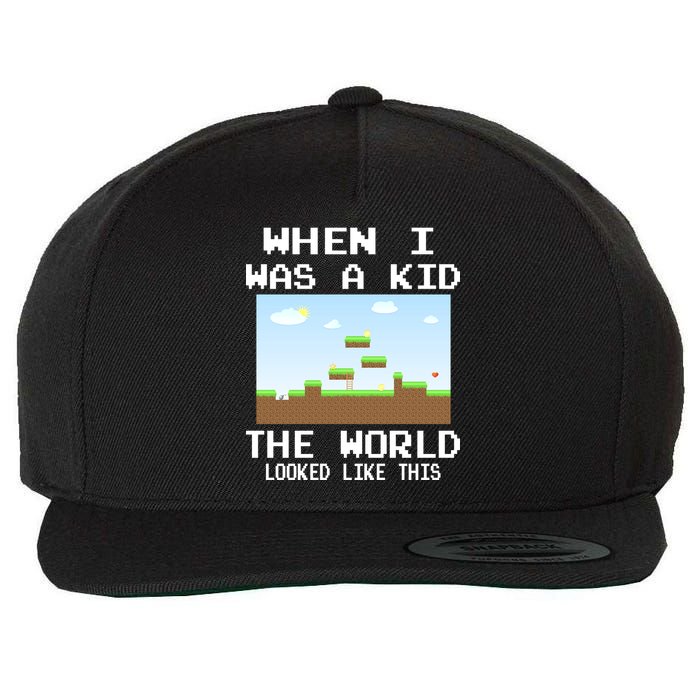 Retro When I Was A Kid The World Look Like This Wool Snapback Cap