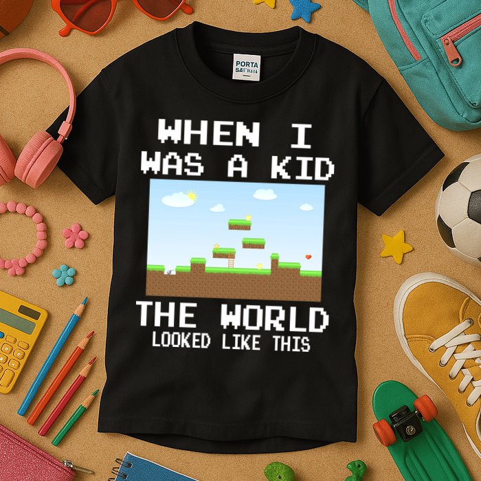 Retro When I Was A Kid The World Look Like This Kids T-Shirt