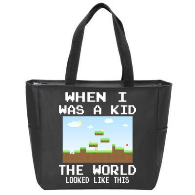 Retro When I Was A Kid The World Look Like This Zip Tote Bag