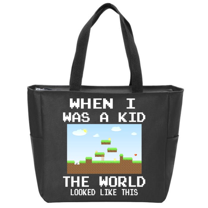 Retro When I Was A Kid The World Look Like This Zip Tote Bag