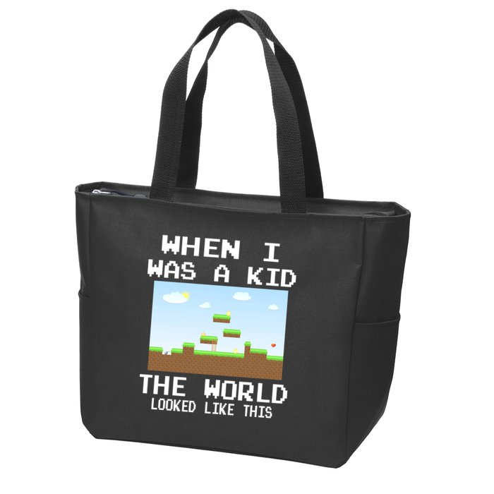 Retro When I Was A Kid The World Look Like This Zip Tote Bag
