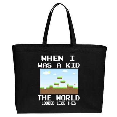 Retro When I Was A Kid The World Look Like This Cotton Canvas Jumbo Tote