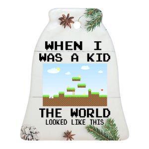 Retro When I Was A Kid The World Look Like This Ceramic Bell Ornament