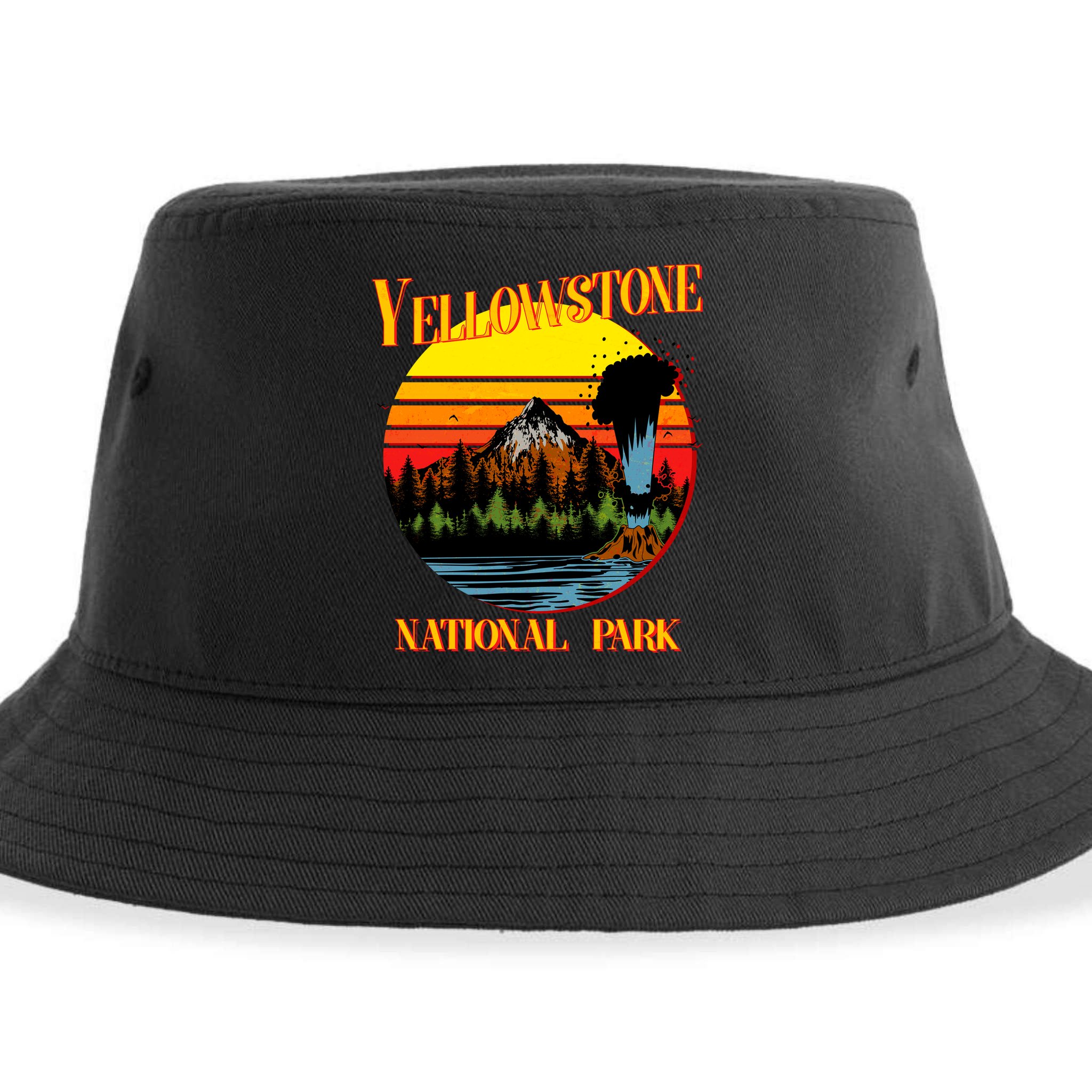Retro Yellowstone National Park Sustainable Bucket Hat