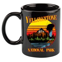 Retro Yellowstone National Park 11oz C Handle Ceramic Mug