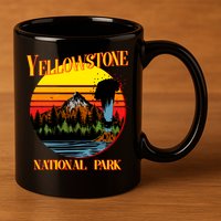 Retro Yellowstone National Park 11oz C Handle Ceramic Mug