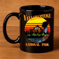 Retro Yellowstone National Park 11oz C Handle Ceramic Mug