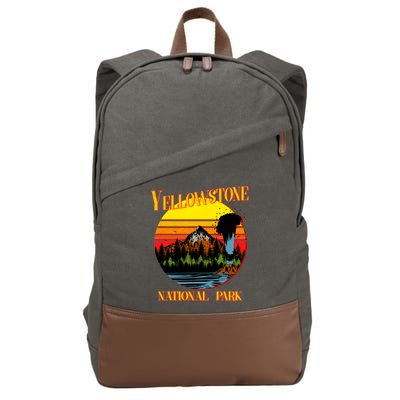 Retro Yellowstone National Park Cotton Canvas Backpack