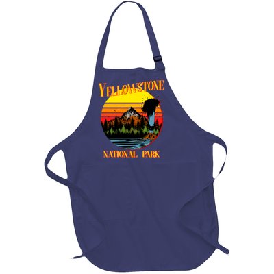 Retro Yellowstone National Park Full-Length Apron With Pockets