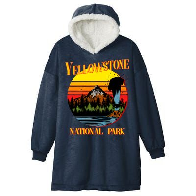 Retro Yellowstone National Park Hooded Wearable Blanket