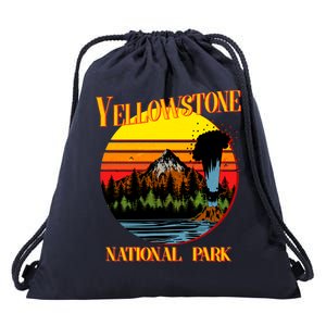 Retro Yellowstone National Park Drawstring Bag