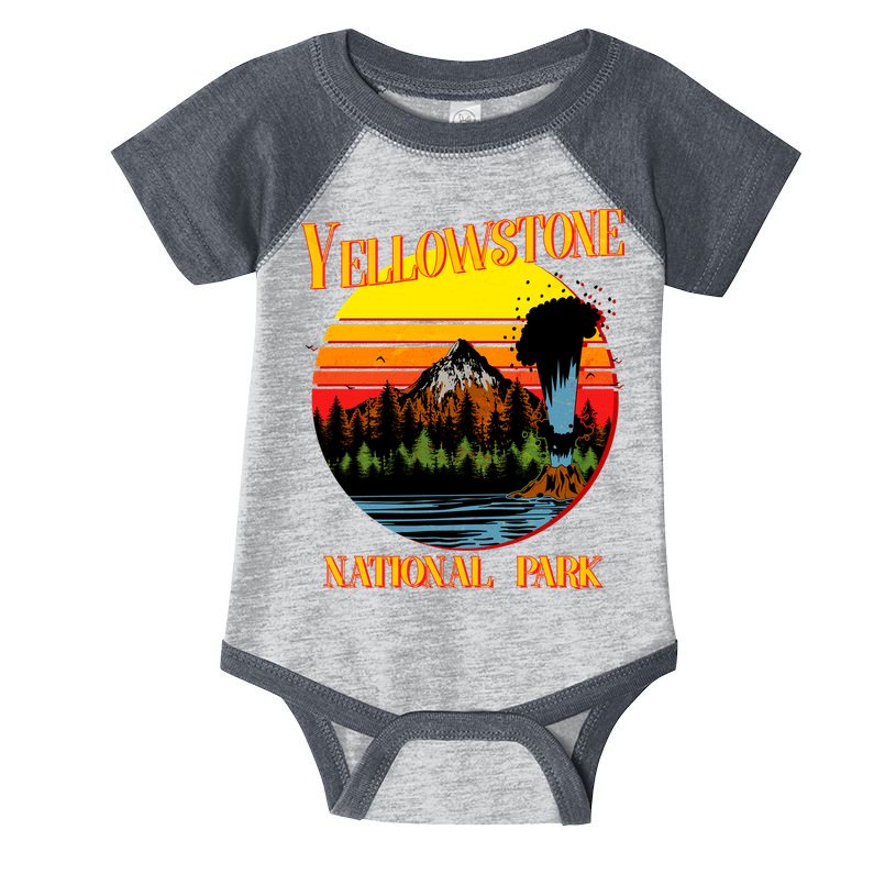Retro Yellowstone National Park Infant Baby Jersey Bodysuit